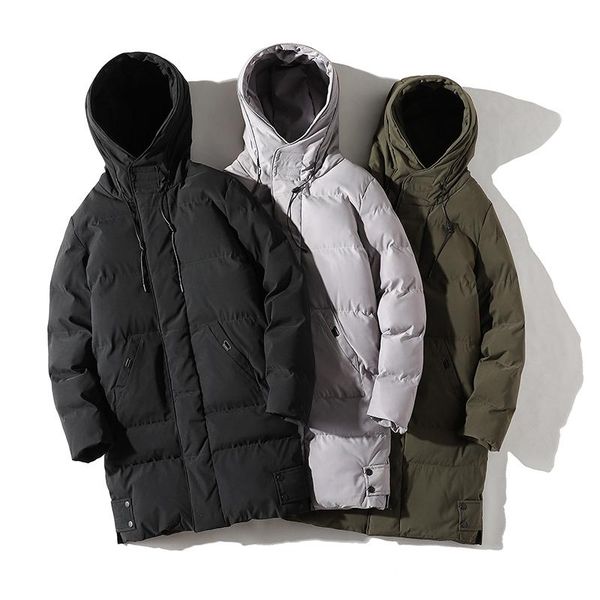 

men's down & parkas 2021 hoodies jackets mens clothing coat korea fashion puffer coats winter taped keep warm cotton-padded long clothe, Black