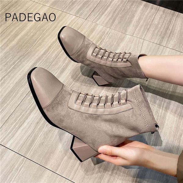 

boots shoes for womenn winter 2021 vintage korean ankle casual ol, Black