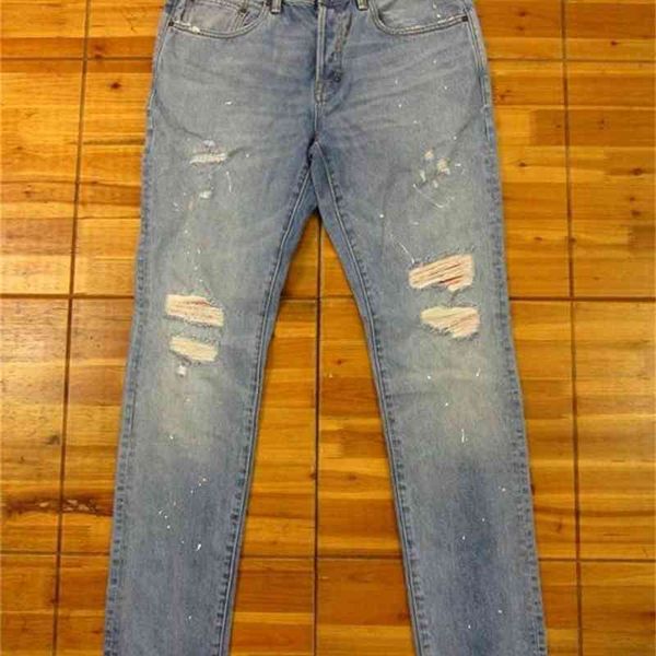

4a4718 men's re washed old hole jeans prps large 8poy, Blue