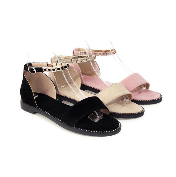 

velvet shoes rhinestone sandals large size summer heels buckle suit female beige 2021 women's suede big girls comfort black