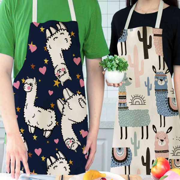 

apron cartoon cute sen department alpaca cotton linen printed advertising