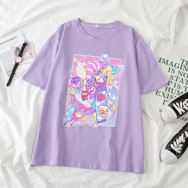 Ulzzang Japan Sweet Cute T-Shirt Ragazze Casual Top Harajuku Chic Allentato Anime Streetwear Jk School Style Goth Vintage Summer
