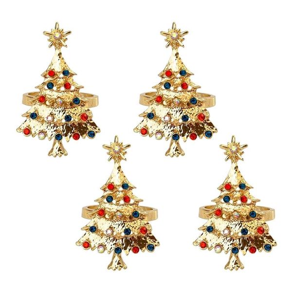 

napkin rings set of 4 christmas tree buckle rhinestone for wedding dinner table decor