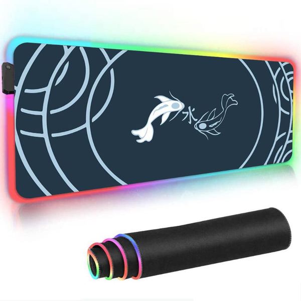 

mouse pads & wrist rests lights gaming mausepad game table pad rgb desk mat gamers accessories mousepad led anime carpet simple complete fis