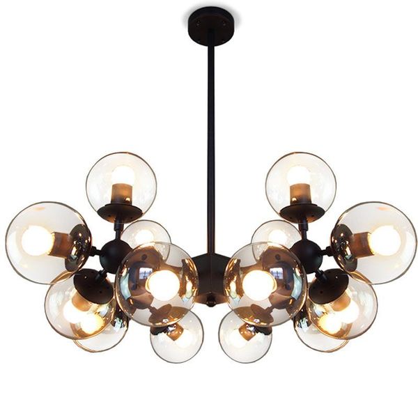 

pendant lamps vintage led lights lamparas colgante for dining room globe cognac glass shade hanging black lightings fixture e27