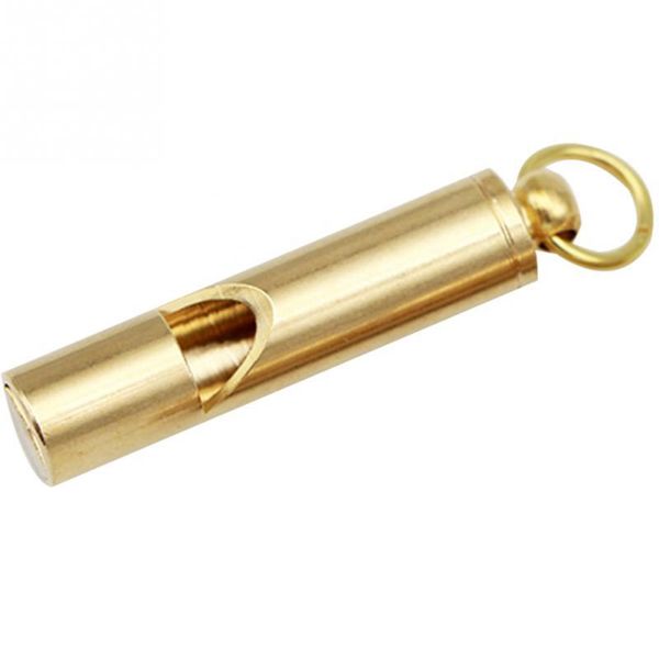 

classic design emergency outdoor survival brass whistle keychain gold copper soccer ultrasonic dog whistles keychain, Silver