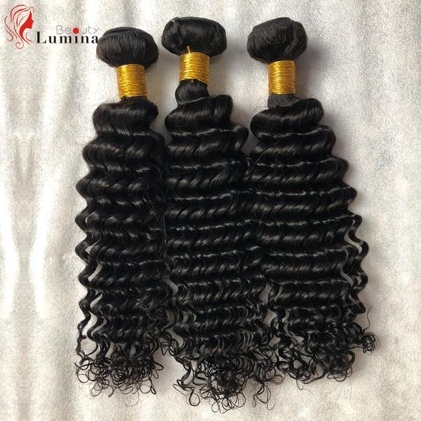 

human hair bulks long deep wave bundles peruvian remy 100% weaves water curly natural black 10-40inches