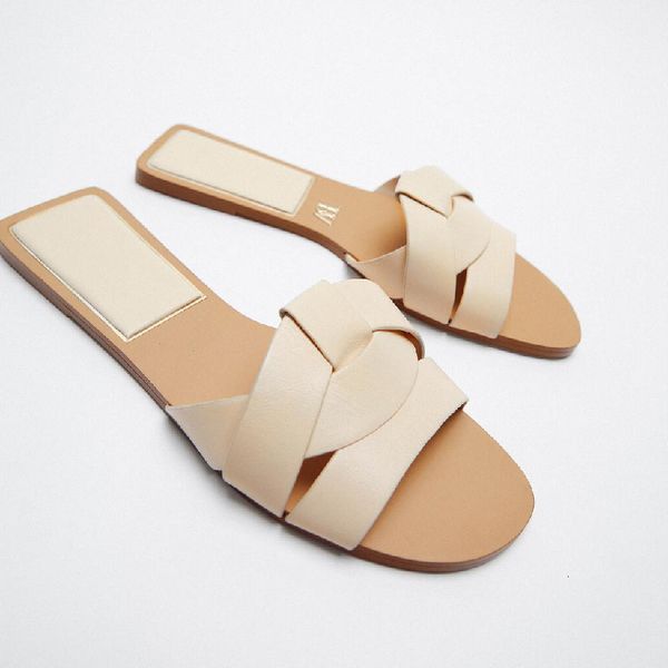 

slippers beige square-fingered slippers for women, simple beach shoes with cross-straps, outdoors, summer, , ug1o, Black