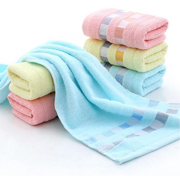 

towel 1pc plaid cotton face hand bath soft gift box plain hair bathroom towels