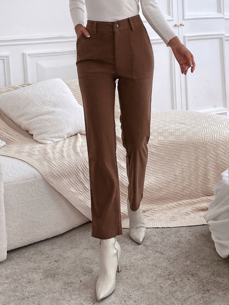 

slant pocket corduroy pants x4cl#, Black;white