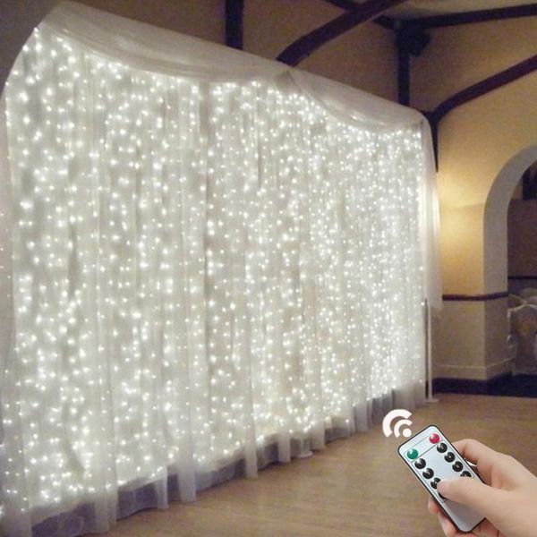 

strings 3Ã3m led curtain holiday lights eu 220v light decoration fairy wedding year garland