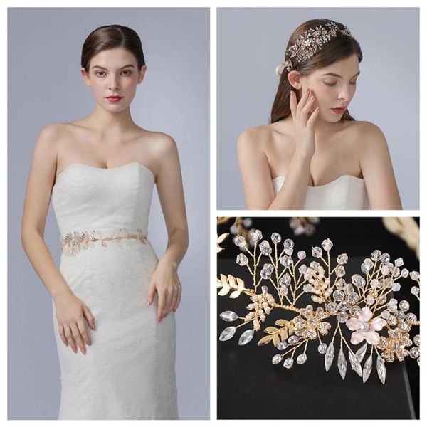 

wedding sashes zmsh235 golden rhinestones sash bridal belts ribbons flower female belt bridesmaids dresses bride's accessories, White