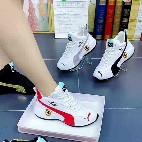 

high casual shoes 2021 style horse to successy increased men's and women's same leather pop-up, Black;white