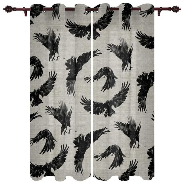 

curtain & drapes modern curtains halloween crow cotton linen baby room bedroom creative kitchen living terrace valance