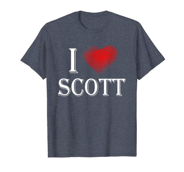 

i love scott t-shirt boyfriend husband son valentine's day, White;black