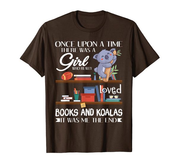 

cute there was a girl who really loved books koalas t-shirt, White;black