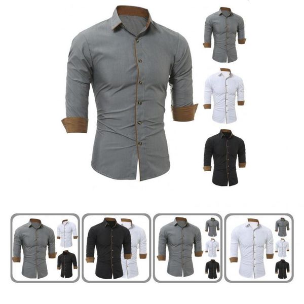 

men's casual shirts great men shirt cardigan formal business spring, White;black