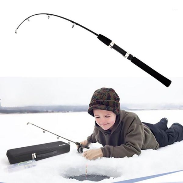 

boat fishing rods 80cm mini ice rod portable carbon fiber river shrimp carp pole winter tackle pesca
