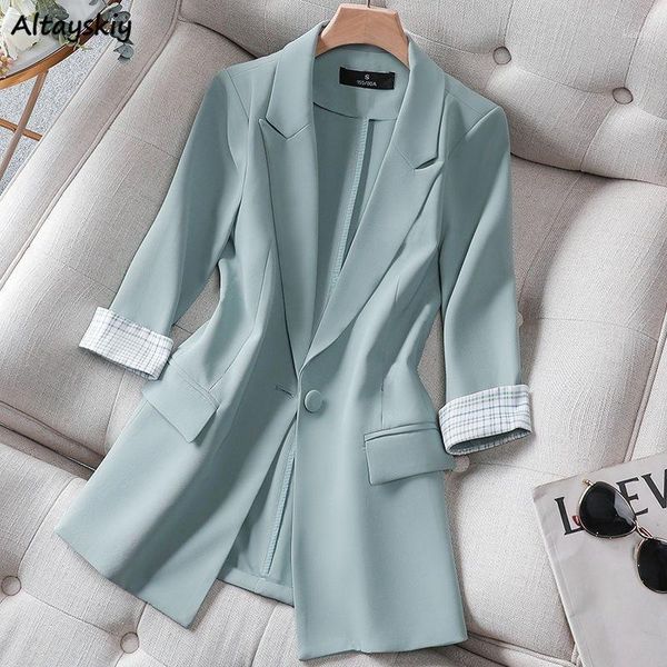 

women's suits & blazers women patchwork notched half sleeve clothing femme temperament office lady all-match summer fashion plus size s, White;black