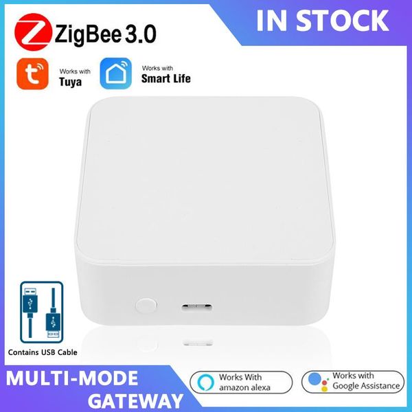 

smart home control tuya multi-mode gateway wifi+bluetooth-compatible+zigbee multi-protocol communication tuya/smart life app remote