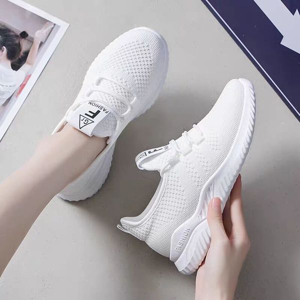 

women's shoes 2021 summer new flying woven women's american breathable outdoor sports light lace up coconut women