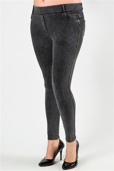 

women's leggings smoked large size tights trousers 100259, Black