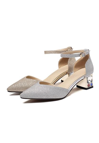 

big size 31-43 2021 summer fashion women mixed colors med heels sandals 2, Black