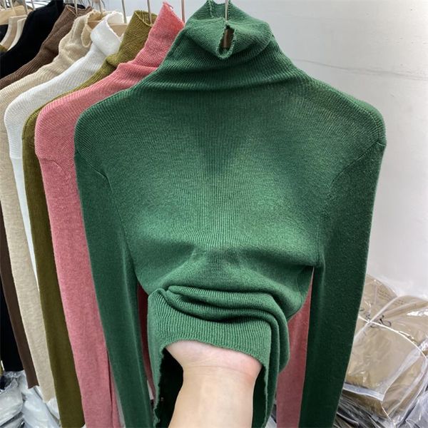 

women's sweaters slim thin turtleneck long sleeve knitted pullovers women casual fashion white black spring autumn sweater woman