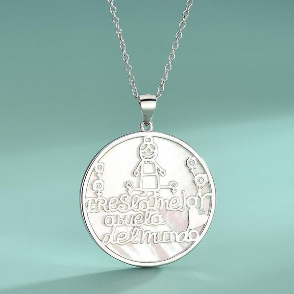 

chains s925 sterling silver natural shell necklace round shape clavicle chain ladies secklace fashion temperament personality