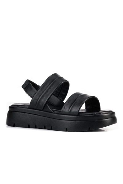 

sandals women's black genuine leather padding outsole 211114