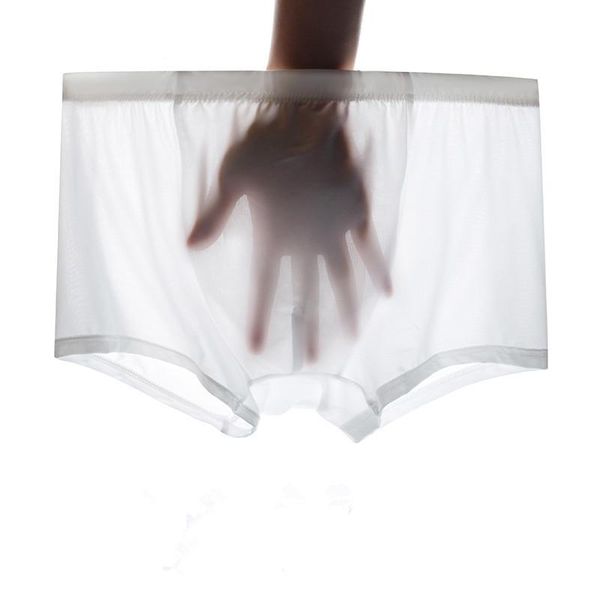 

underpants summer men's ice silk underwear boyshort thin youth boxer shorts head tide, Black;white
