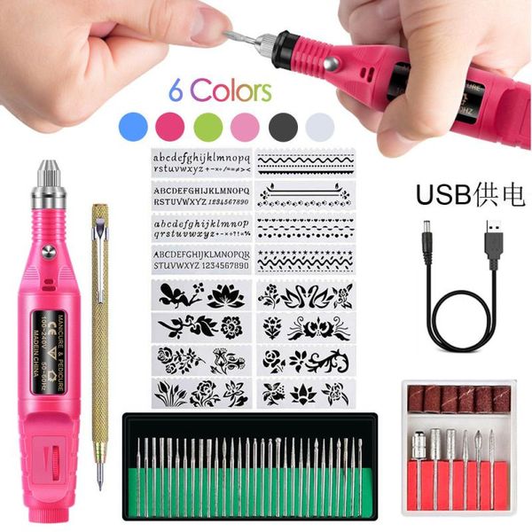 

nail art kits electric drill 12 pcs file 30 grinding needles manicure set tools for kit care