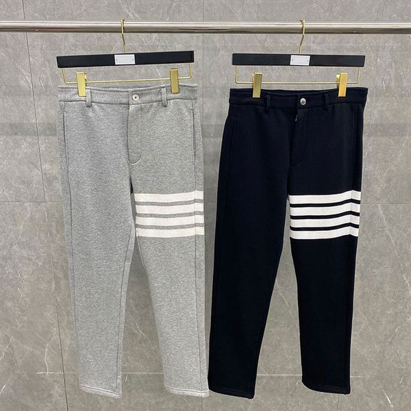 

20 trousers autumn winter new tb guard men's and women's same four bar casual sports pants trendy cotton, Black;white