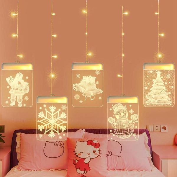 

strings usb christmas tree snowflake led light string garland room decoration fairy curtain holiday lighting navidad