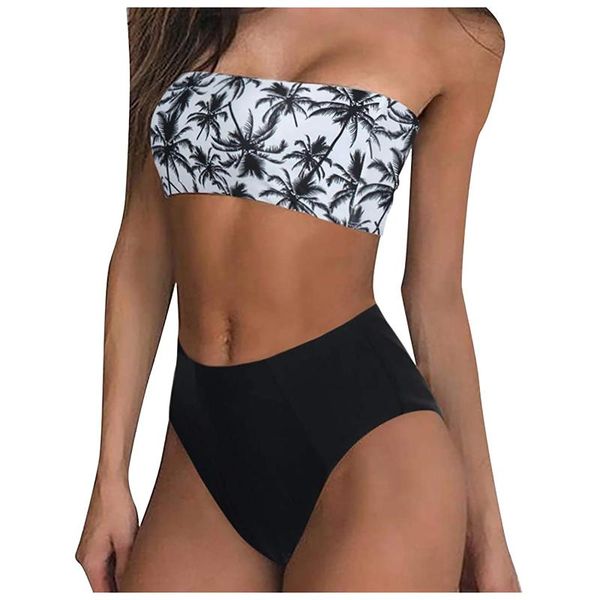 

women's swimwear women 2021 bikini bandeau set two piece bikinis push up baÃ±adores mujer, White;black