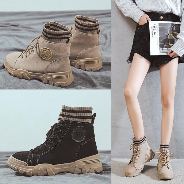 

boots women's shoes female british wind 2021 autumn winter all-match student skinny short, Black