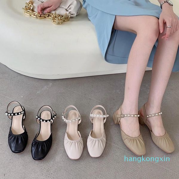 

sandals fashion womens shoes 2021 beige heeled med mary jane luxury summer black clear medium closed pearl girls comfort bac
