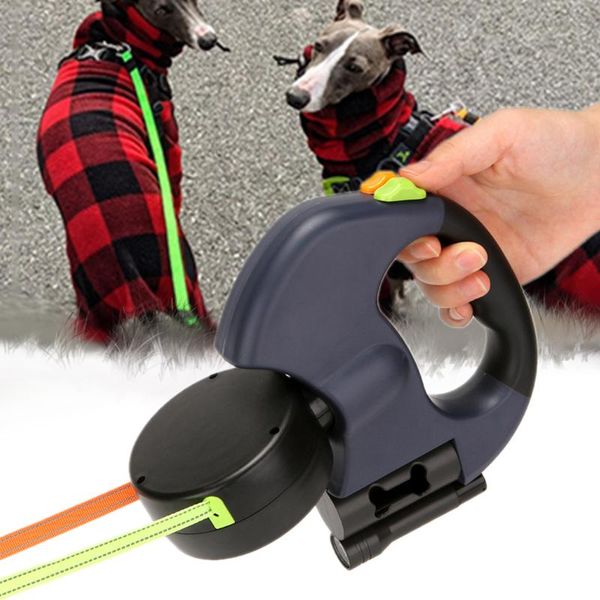 

dog collars & leashes retractable double leash automatic roulette pet traction rope for small medium large big supplies