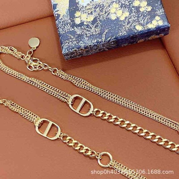 

75% off outlet online new 2021 tassel necklace female letter versatile fashion clavicle chain brass material, Silver