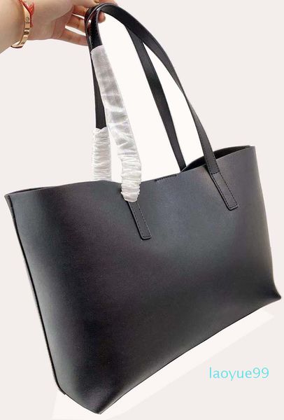 

designer- fashion shopping bag leather women's handbag large capacity ladies shoulder bags two-in-one solid color handba