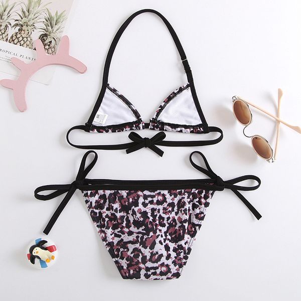 

fashion split baby bikini girls leopard two piece swimsuit, White;black