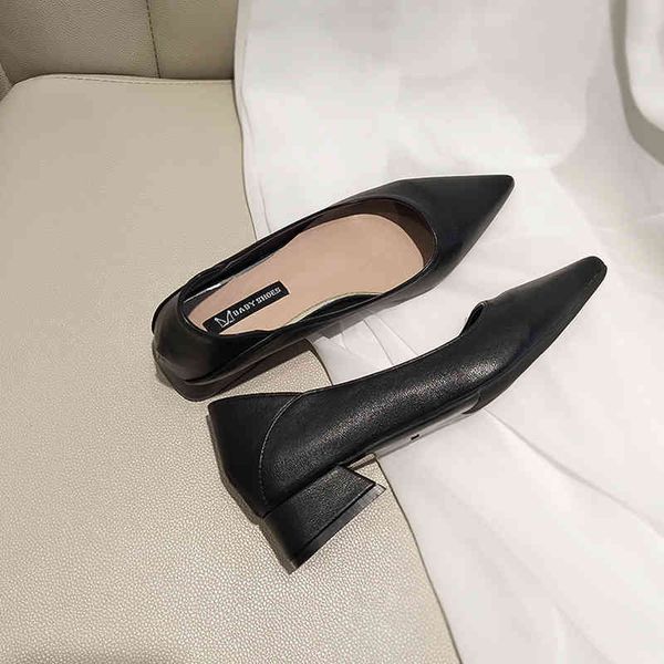 

dress shoes and eodoit women's low-heel leather shoes, with elegant ponteagudo heel, office shoe, spring 33x5, Black