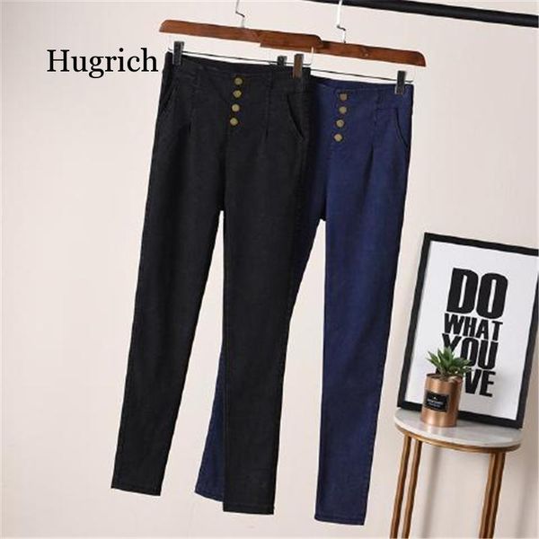 

black high waist elastic pencil pants women streetwear stretch slim bulifting leggings 5xl oversized skinny jeans women's, Blue