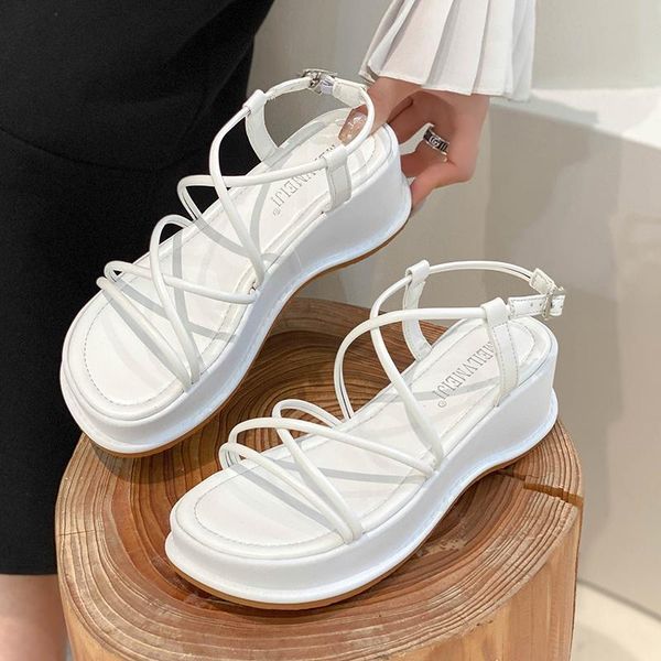 

sandals ladies summer fashion 2021 casual all-match comfortable round tooth thick-soled women's shoes, Black