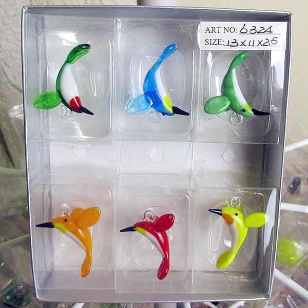 

decorative objects & figurines custom handmade colored glass hummingbird easter cartoon animal pendant home gardening decoratio