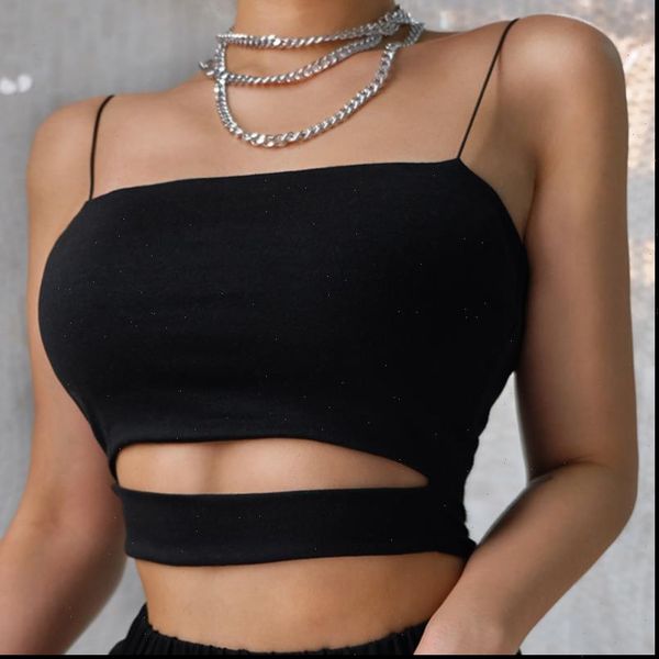 

vest fashion hollow solid women tanks color short beach corset strap summer club, White