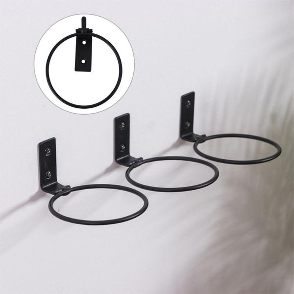 

hooks & rails 3pcs wall mounted flower pot tray metal iron ring flowerpot bracket planter (13.5x11x6.5cm)