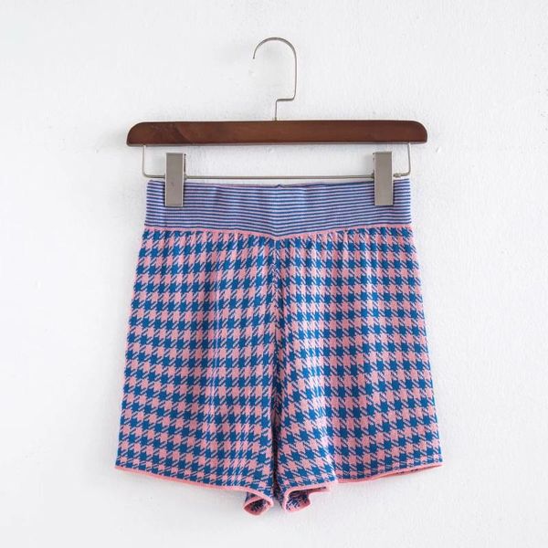 

women's shorts european & the united states style 2021 summer arrival quality striped lattice knitted feminino, White;black