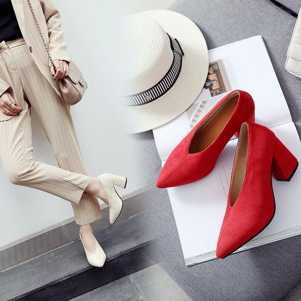 

dress shoes 2021 female 8cm high glitter heels block pumps ladies chunky tacones woman scarpin elegant party wedding red, Black