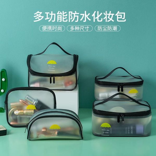 

korean version of cute cosmetic transparent shower bag travel female portable large-capacity waterproof storage toilet package bags & cases